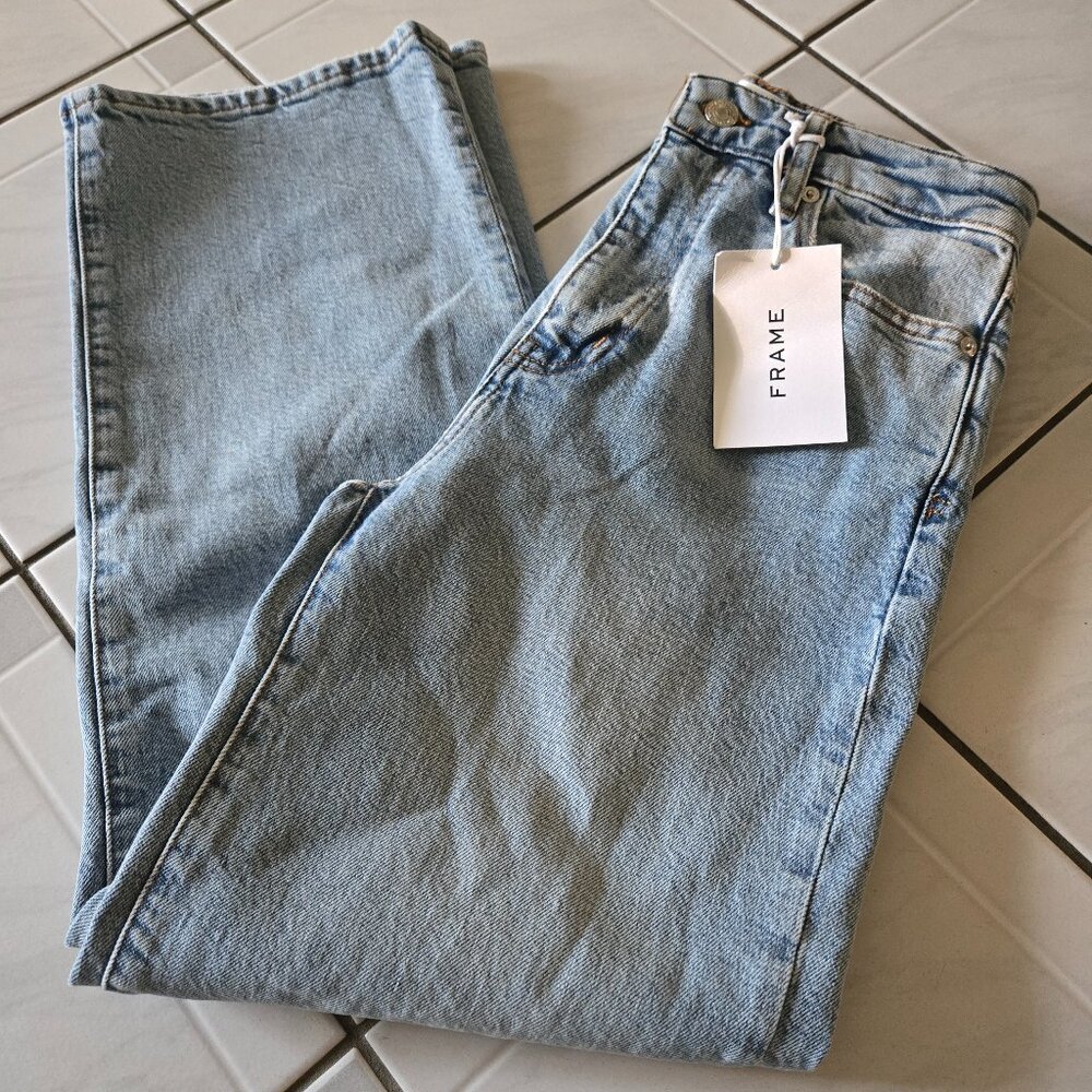 NWT Frame The Wide High Rise Jeans Dolly Light Wash 25